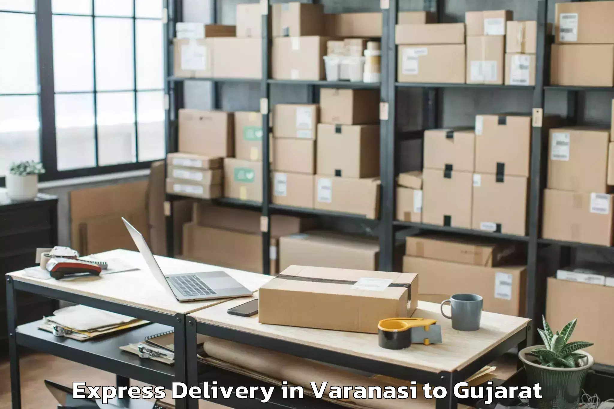 Book Your Varanasi to Netrang Express Delivery Today